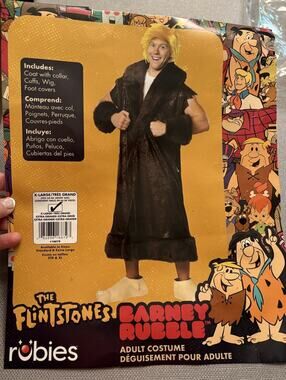 Barney Rubble Adult Sz XL Halloween Costume Wig The Flintstones Rubie’s